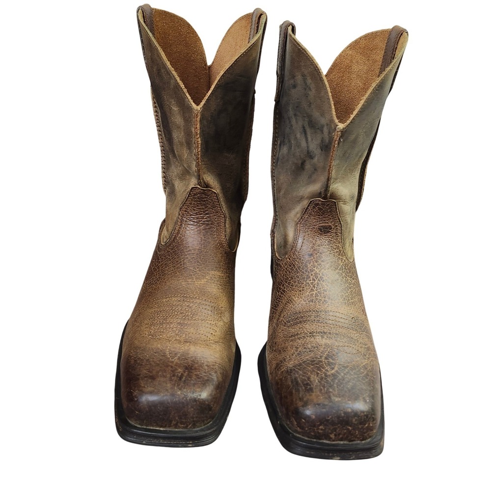 Ariat Rambler Mens‎ Brown Distressed Leather Square Toe Western Boots 13 D - Picture 3 of 12